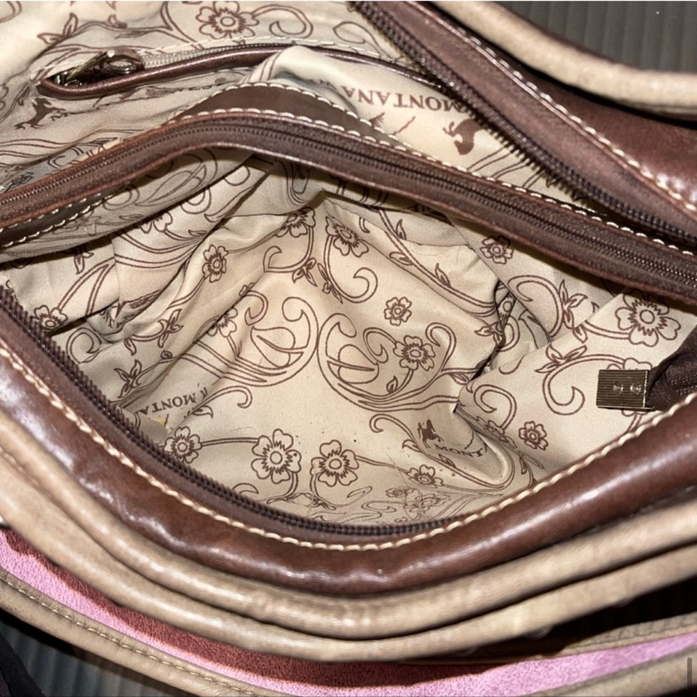 Vintage Montana West Brown Pink Tan Concealed Weapon Bag New Without Tags - Picture 17 of 17